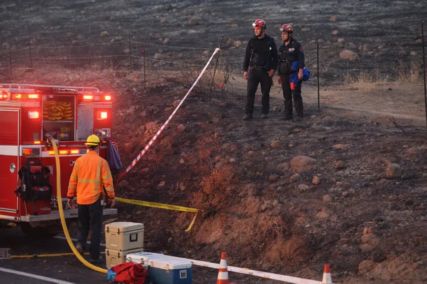 Photo: oesnews.com Glendale Freeway Brush Fire and Orange County Blaze Disruption