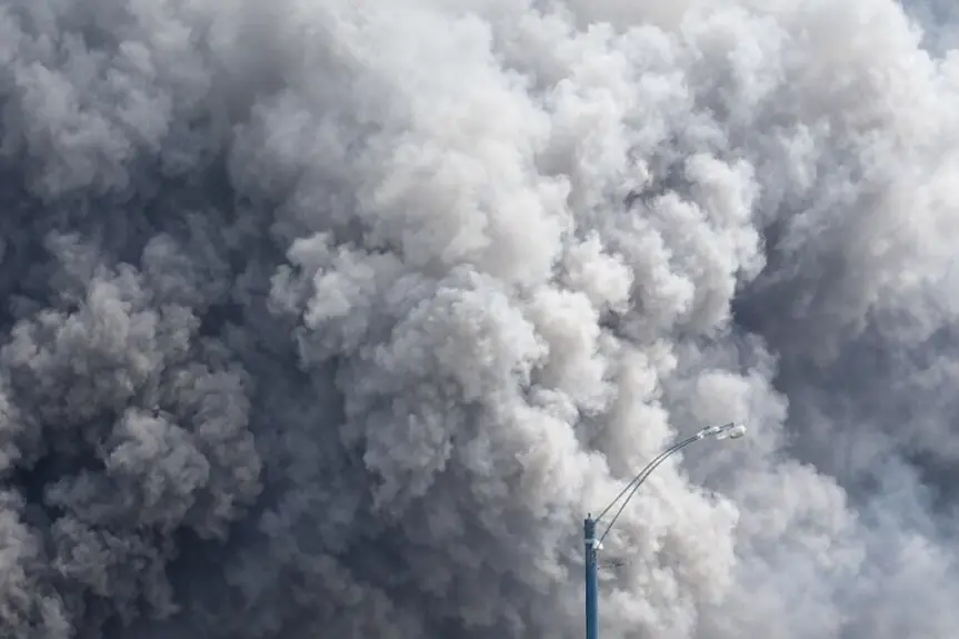 Massive Warehouse Fire in Tracy Creates Smoke Plume Visible from Miles Away