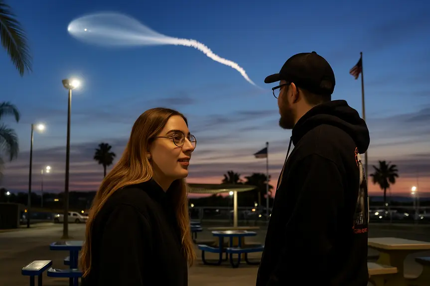 Southern California Sky Illuminated by SpaceX Launch on Valentine's Day
