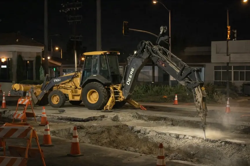 Sunset Boulevard Repairs Progress Amid Major Water Main Break