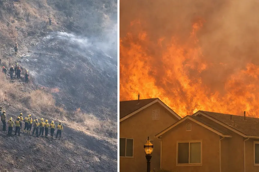 Swift Action Averts Disaster as Santa Clarita Fire Threatens Homes